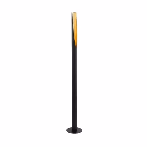 Eglo Barbotto Modern Metal Floor Lamp in Black and Gold/Brass, H 137 cm