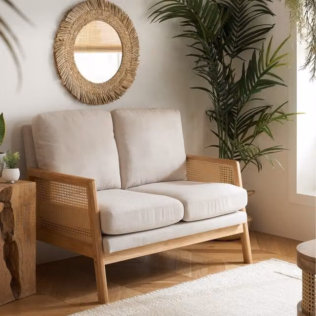 Birlea Ida White Rattan Furniture Bundle Including 3 Seater Sofa, 2 Seater Sofa and Armchair