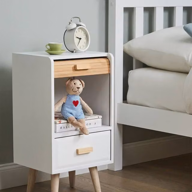 Wyld Haus Scandinavian Style Kids Bedside Table in White