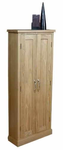 Baumhaus Oak DVD Storage Cupboard in Brown, W: 129.0 cm, D: 49.0 cm, H: 21.0 cm