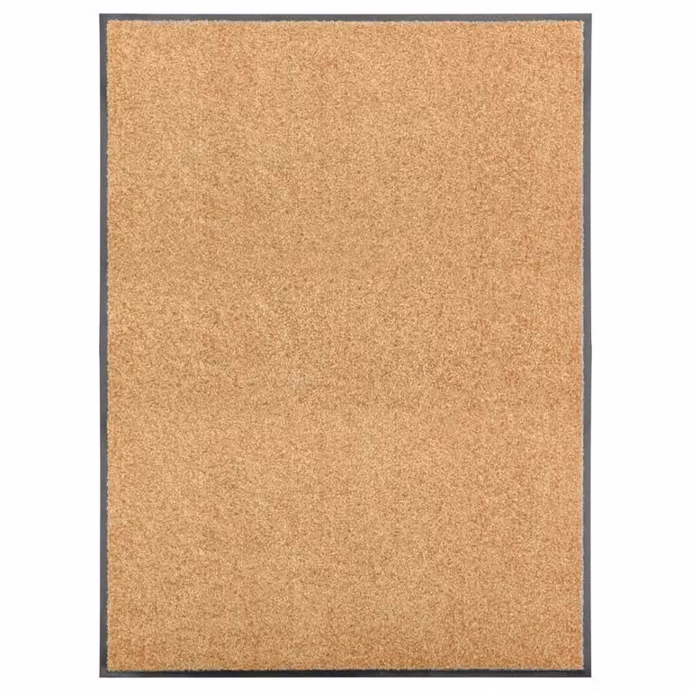 Berkfield Home Washable Non-Slip Doormat, Beige, W: 90 cm, D: 120 cm