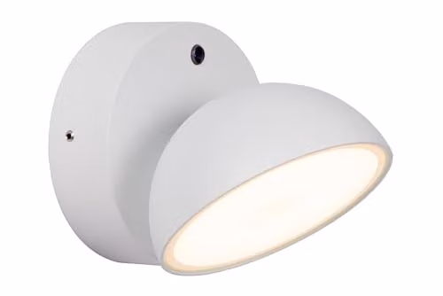 Lucide Finn Modern LED Outdoor Wall Light in White with Dusk Sensor and IP54 Rating