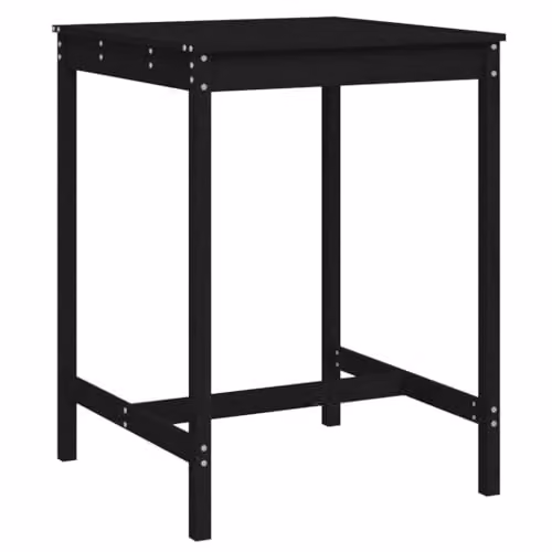 vidaXL Black Solid Pine Garden Table W/D/H: 82.5 x 82.5 x 110 cm