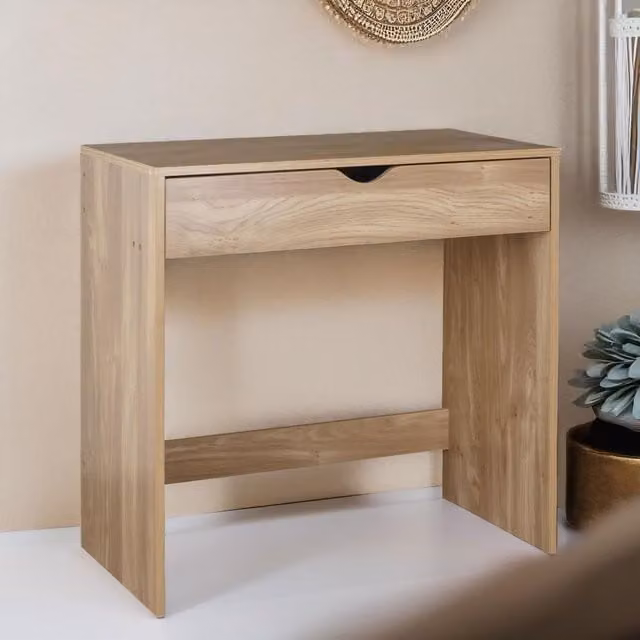 FURNOS Modern Computer Desk in Brown and Beige, W/D/H: 75 x 40 x 75 cm