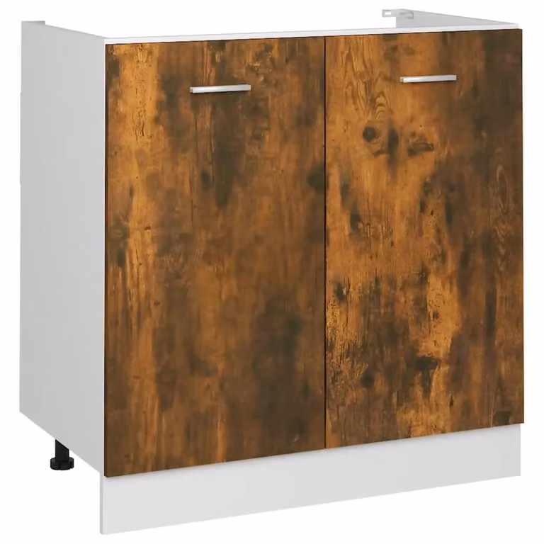 Berkfield Home Smoked Oak Sink Bottom Cabinet, Brown, W: 80 cm, D: 46 cm, H: 81.5 cm