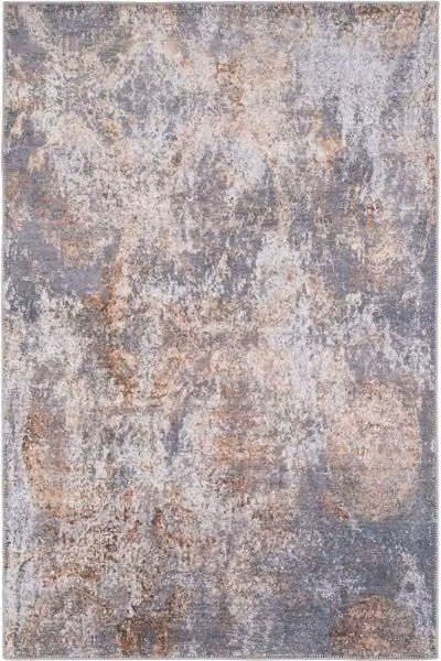 Kukoon Abstract Modern Area Rug in Gold, Silver and Multicolour, Washable and Non-Slip, W/D: 120 x 170 cm