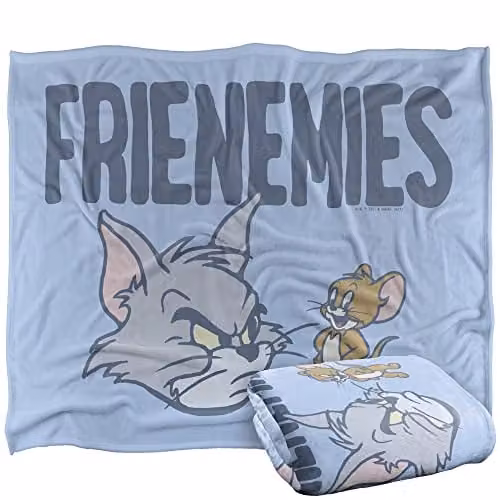 LOGOVISION Tom & Jerry The F Is For Frenemies Super Soft Fleece Throw Blanket, Multicolour, W: 152 cm, D: 127 cm
