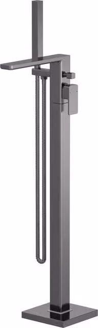 Balterley Freestanding Square Bath Shower Mixer Tap in Brushed Pewter Silver