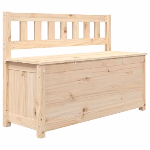 vidaXL Solid Wood Pine Bench in Black, W/D/H: 110 x 41 x 76.5 cm