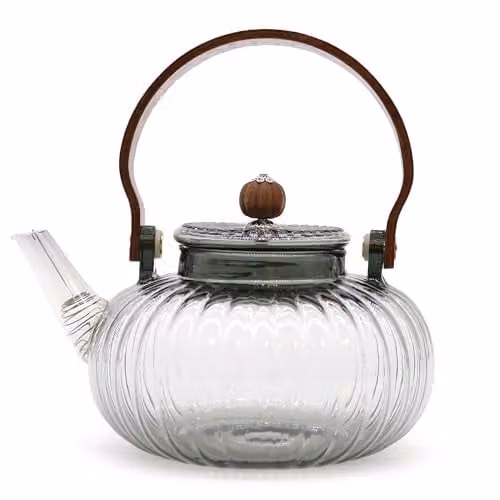 Ancient Wisdom Glass Infuser Teapot with Stainless Steel Filter, Anthracite, 950ml