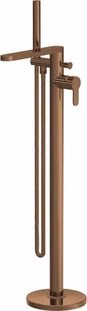 Balterley Pride Round Freestanding Bath Shower Mixer Tap and Kit with Single Lever in Brushed Bronze Brown