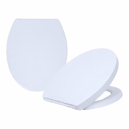 Harbour Housewares Round Soft Close Quick Release Toilet Seats, White, Pack of 2