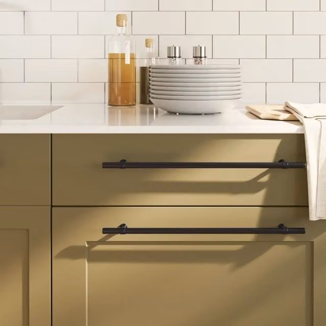 Berkfield Home Matt Black Stainless Steel Bar Cabinet Handles, 20 Pack, Length: 32 cm