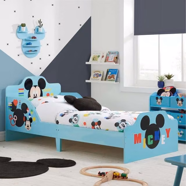 Birlea Disney Mickey Mouse Childrens Bedroom Set in Blue, including Bed Frame, Nightstand, Chest of Drawers and Dresser Vanity