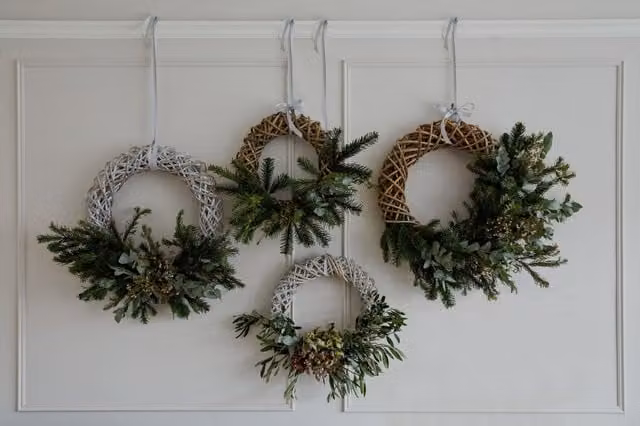 Ivyline White Rattan Wreath, Diameter: 50 cm