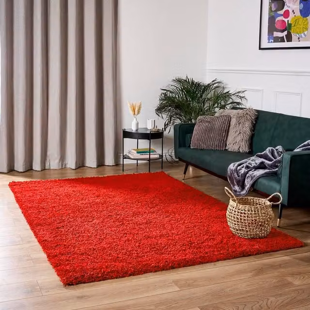 Bravich California Shaggy Red Rectangular Rug