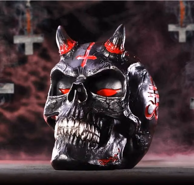 Nemesis Now James Ryman Infernal Skull Tabletop Decoration in Red and Black