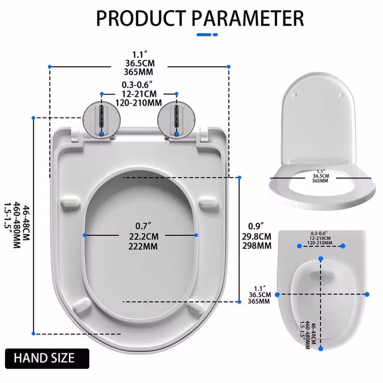 Kelvenix Soft Close Oval Toilet Seat Cover in White, W: 100 cm, D: 52 cm
