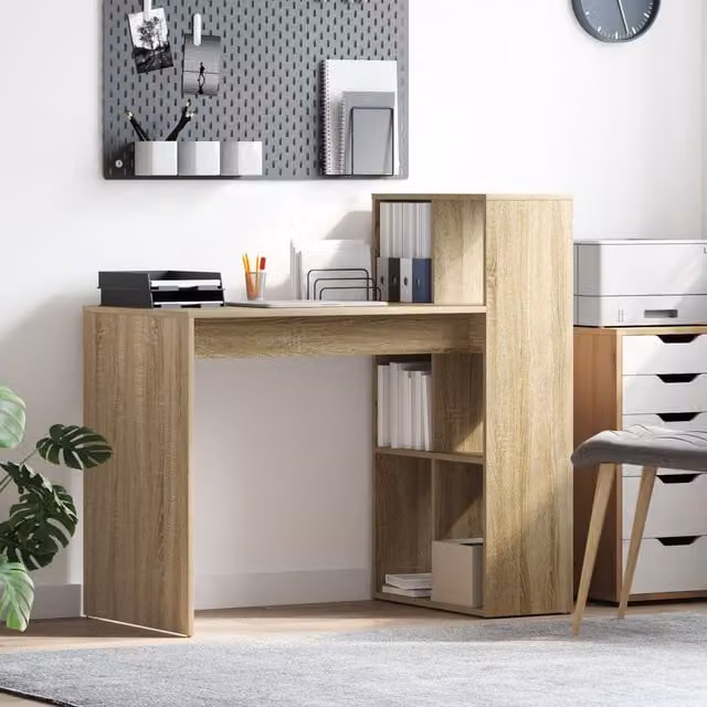 Berkfield Home Modern Computer Desk in Sonoma Oak Brown Engineered Wood