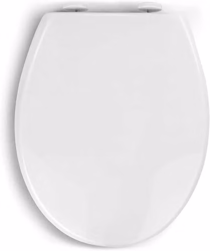 BARGAINS-GALORE D-Shaped White Soft Close Toilet Seat with Quick Release Function