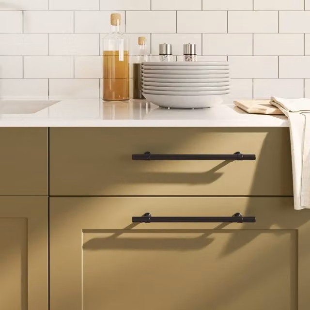 Berkfield Home Matt Black Stainless Steel Bar Cabinet Handles, 10 Pack, Length: 192 mm