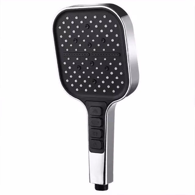 PAWNORA Large Universal Hand-Held Rain Shower Head in Silver and Chrome