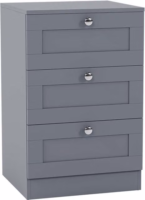 Vida Designs Altino 3 Drawer Bedside Chest in White and Grey