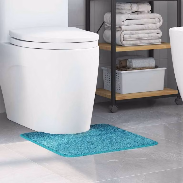 Berkfield Home Non-Slip Turquoise Microfibre Bath Mat, W/D: 50 x 50 cm