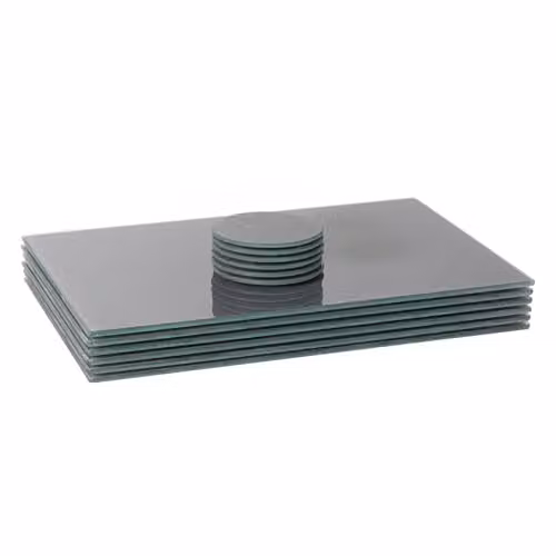 Harbour Housewares 12pc Glass Placemats and Round Coasters Set in Grey, W: 40 cm, D: 30 cm