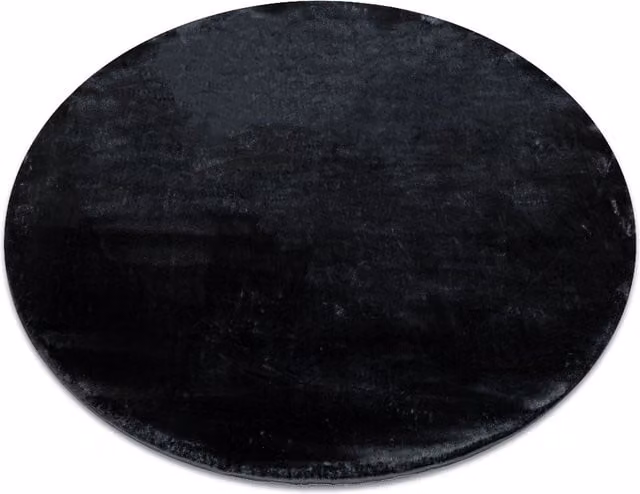 RugsX Viscose Round Rug in Grey and Black, Diameter: 200 cm