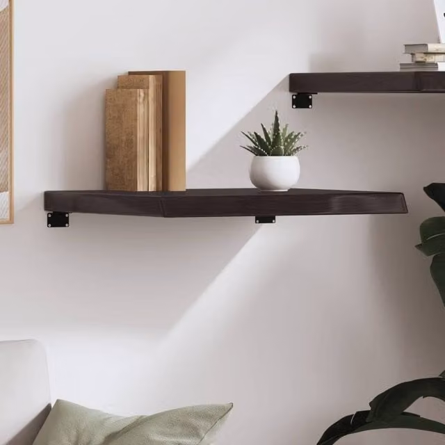 Berkfield Home Wall Mounted Rustic Oak Shelf in Dark Grey, W: 60 cm, H: 60 cm, D: 1 cm