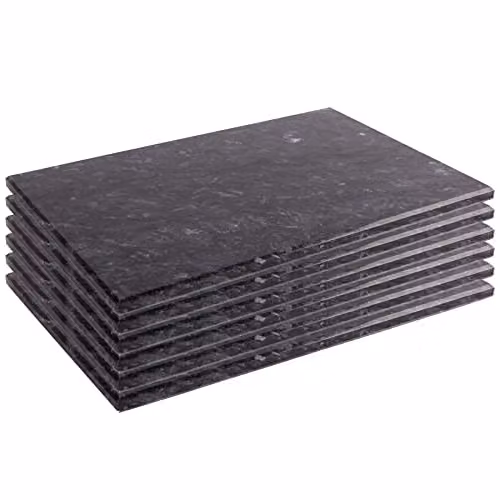Argon Tableware Marble Rectangle Placemats, Black, Pack of 6, W: 30 cm, D: 20 cm