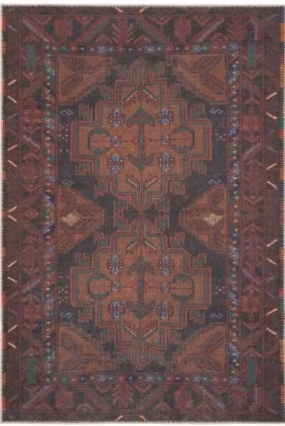 Kukoon Ethnic Kilim Area Rug in Red and Multicolour, Washable and Non-Slip, W: 160 cm, D: 230 cm