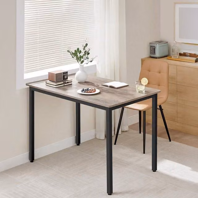 VASAGLE Industrial Rectangular Dining Table, Brown and Black, W: 120 cm, D: 70 cm, H: 75 cm