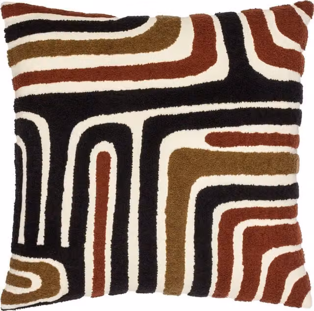 Make It A Home Abbe Square Cotton Cushion in Red, Brown or Black