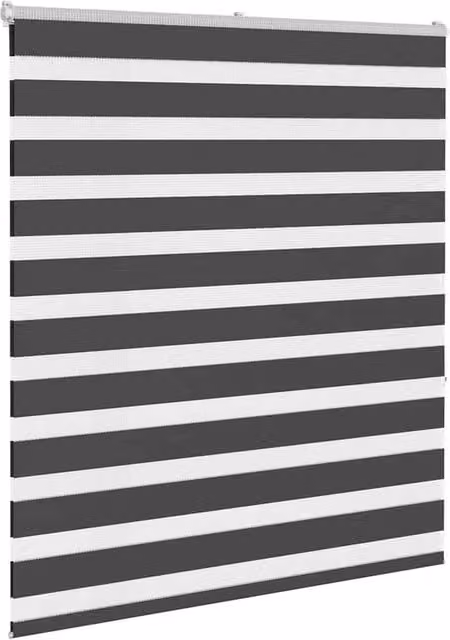 Berkfield Home Elegant Zebra Blind in Black Polyester, W: 130 cm, H: 150 cm