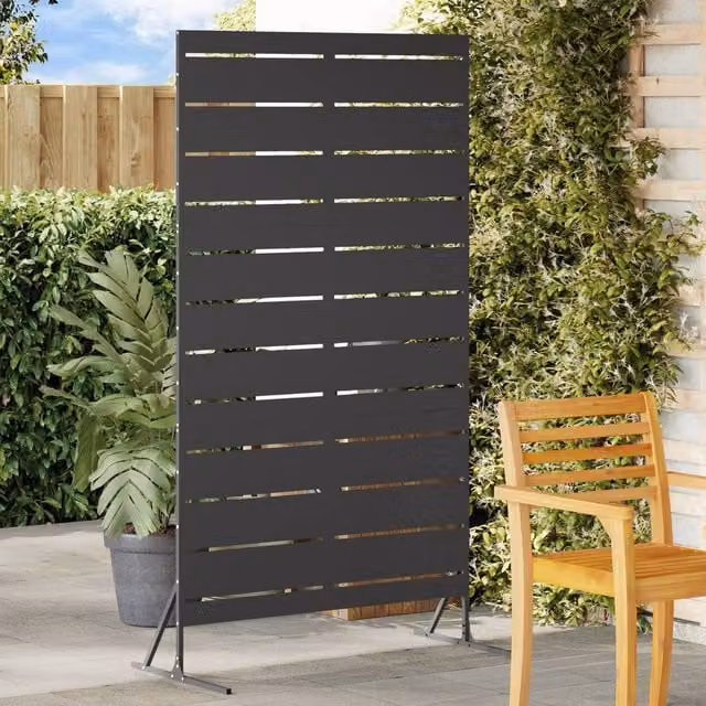Berkfield Home Matte Black Steel Opaque Rectangular Privacy Screen, Height: 180 cm