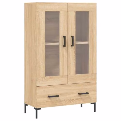 vidaXL Modern Highboard in Brown Sonoma Oak, W/D/H: 69.5 x 31 x 115 cm