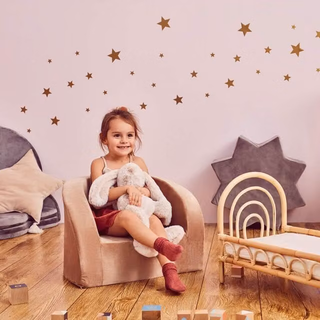 Misioo Gold Velvet Toddler Armchair