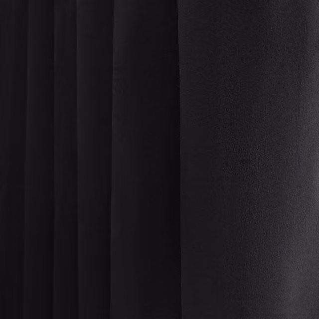 OHS Plain Black and Cream Velvet Eyelet Curtains