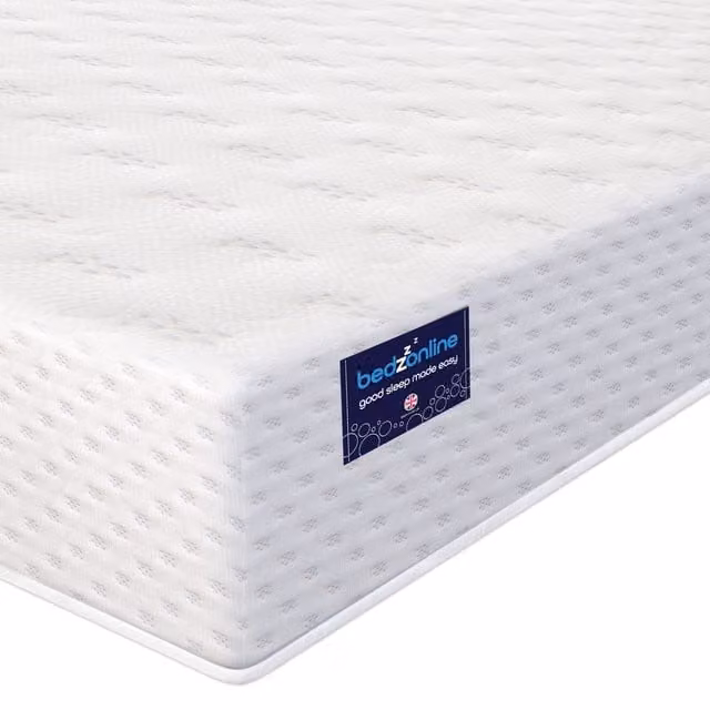 Bedzonline Reflex Foam Mattress with Removable Knit Fabric Cover, White, W/D/H: 120 x 200 x 15 cm