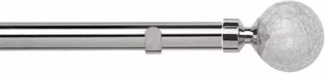 New Edge Blinds Silver Metal Eyelet Curtain Pole Set, Width: 70 cm