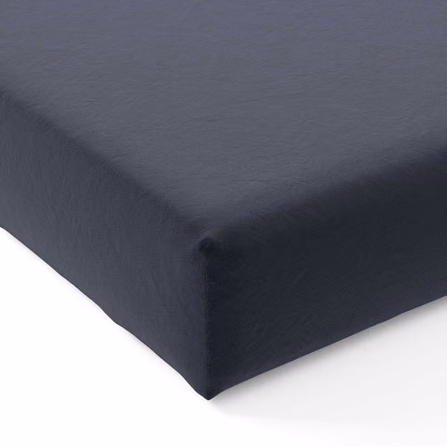 Bedeck of Belfast 200 Thread Count Cotton Percale Kingsize Fitted Sheet, Blue, W: 180 cm, L: 200 cm