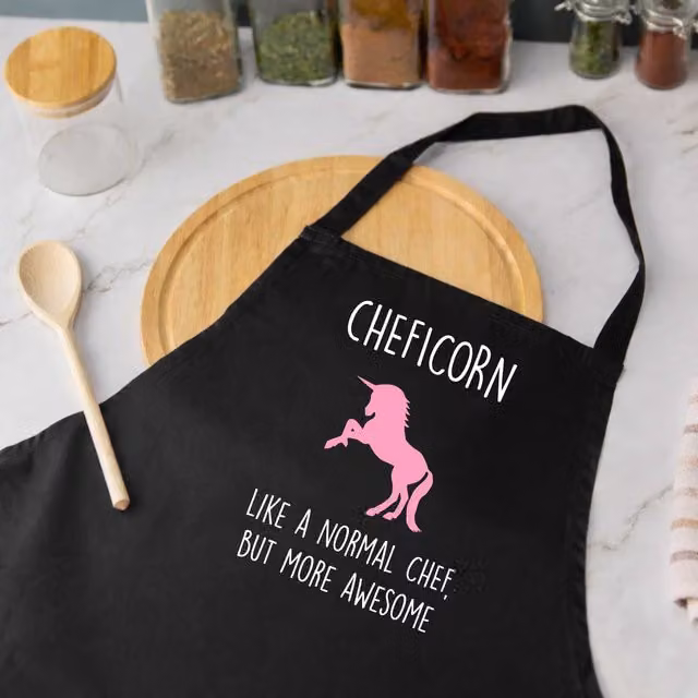 60 SECOND MAKEOVER Women's Cheficorn Apron in Black