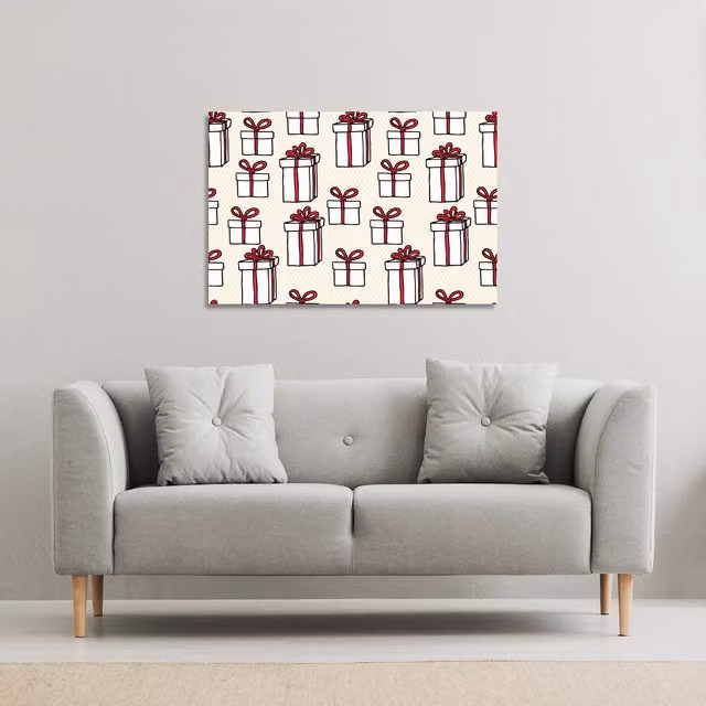 Benjamin Tate Design LTD Simple Pattern Gallery Canvas, Red Abstract Graphic Wall Art, W: 91 cm, H: 61 cm