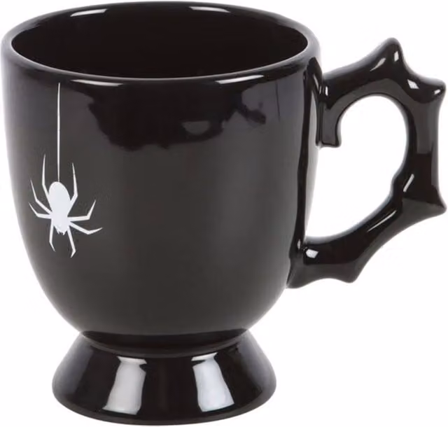 KDMD Gothic Black Spider Ceramic Teacup, 400ml