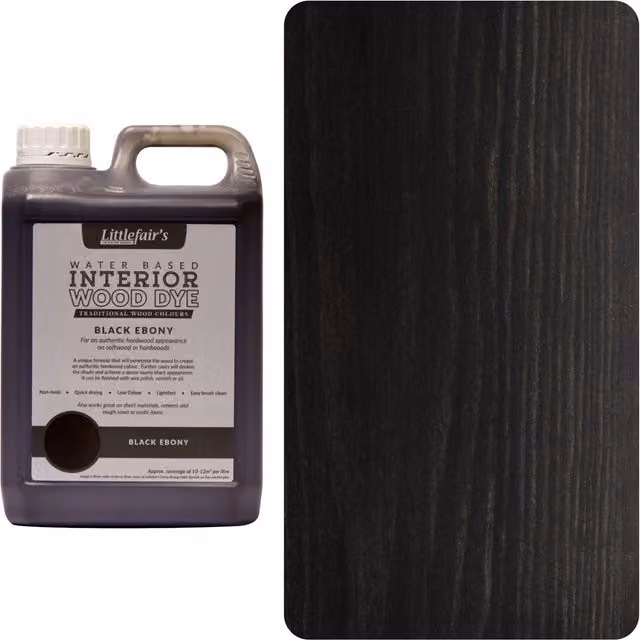 Littlefair's Indoor Wood Stain in Black Ebony, 2.5l
