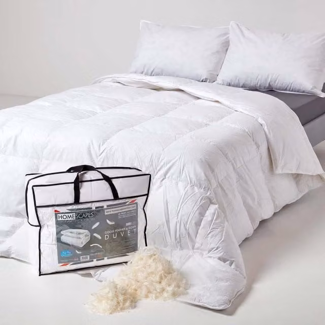 Homescapes All Season Goose Feather and Down Duvet, White