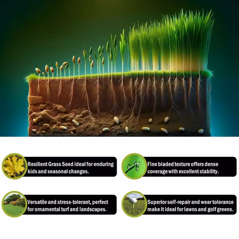 Pegdev Hardwearing High-Yield Lawn Grass Seed for Gardens and Parks, 10g