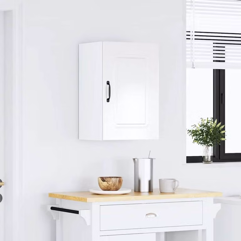Berkfield Home Kalmar Wall Mounted Kitchen Cabinet in High Gloss White Engineered Wood